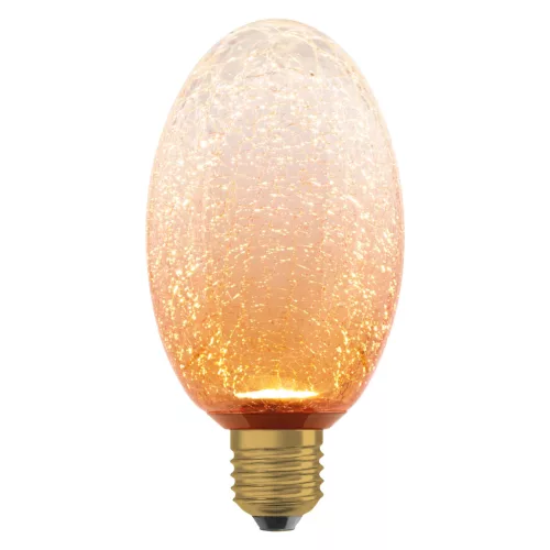 E27 LED izzó ovális, fagyos, 3,5 W, 300 lm, 2700 K, meleg, dekoratív narancssárga, Osram