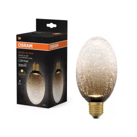   E27 LED izzó ovális, fagyos, 3,5 W, 300 lm, 2700 K, meleg, dekoratív barna, Osram