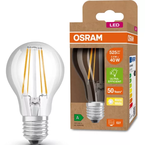 LED izzó A60 E27 2.5W = 40W 525lm 3000K 360° OSRAM ULTRA