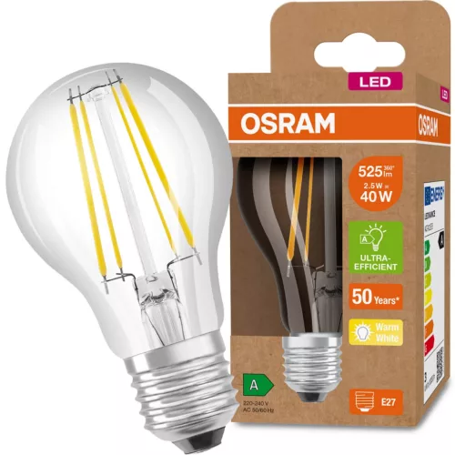 LED izzó A60 E27 2.5W = 40W 525lm 3000K 360° OSRAM ULTRA