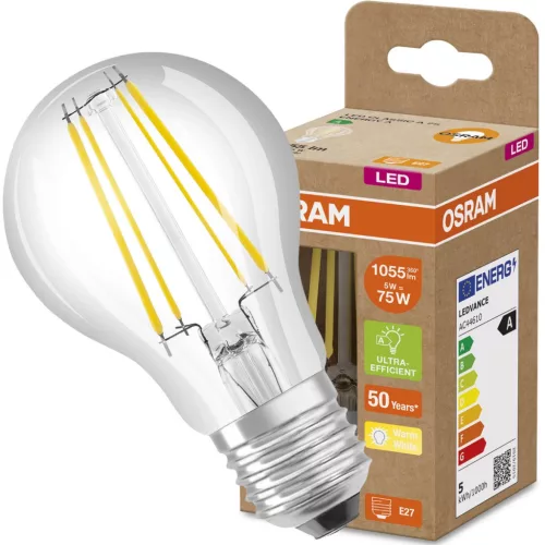 LED izzó A60 E27 5W = 75W 1055lm 3000K  360° OSRAM