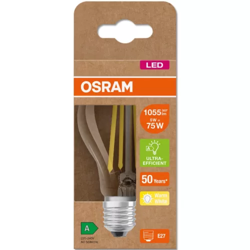 LED izzó A60 E27 5W = 75W 1055lm 3000K  360° OSRAM
