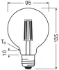 LED izzó G95 gömb alakú E27 3,8 W = 60 W 806 lm 2700 K Meleg 300° Izzószálas KLASSZIKUS ENERGIAHATÉKONYSÁG Osram