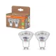 2x LED izzó PAR16 reflektor GU10 2W = 50W 360lm 2700K Meleg 36° 180lm/W ENERGIAHATÉKONYSÁG Osram