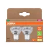 2x LED izzó PAR16 reflektor GU10 2W = 50W 360lm 2700K Meleg 36° 180lm/W ENERGIAHATÉKONYSÁG Osram