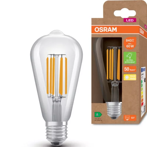 E27 ST64 CL LED izzó 4W = 60W 840lm 3000K 360° OSRAM