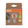 2x LED izzó P45 gömb E14 2.2W = 40W 470lm 2700K Meleg 320° 214lm/W KLASSZIKUS ENERGIAHATÉKONYSÁG Osram