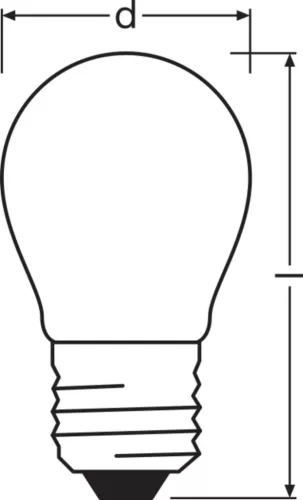 LED izzó P45 gömb alakú E27 1.2W = 25W 255lm 4000K Semleges 330° 213lm/W KLASSZIKUS ENERGIAHATÉKONYSÁG Osram