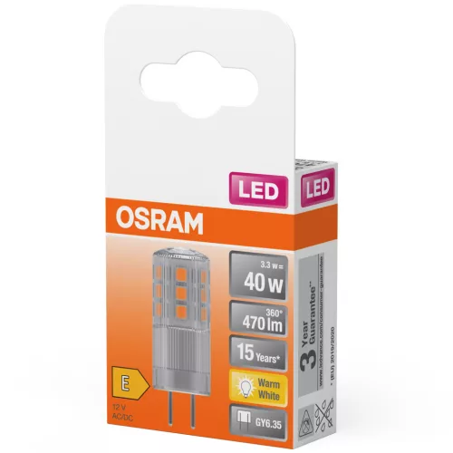 LED izzó GY6,35 KAPSZULA 3,3W = 40W 470lm 2700K Meleg 320° 12V OSRAM