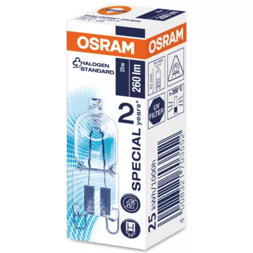 Halogén izzó G9 kapszula 25W 260LM 230V OSRAM sütőhöz
