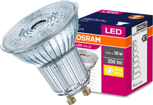 GU10 LED izzó 3.6W = 50W 350lm 3000K 36° OSRAM