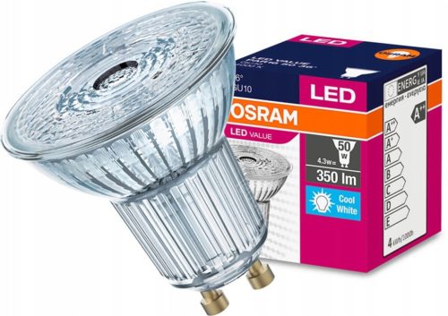 GU10 LED izzó 4.3W = 50W 350lm 4000K semleges 36° OSRAM érték