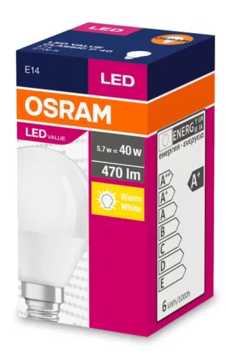 E14 P40 LED izzó 5W = 40W 470lm 2700K 200° OSRAM