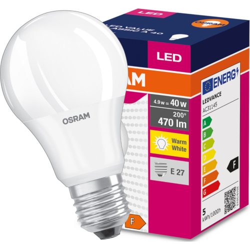E27 A40 LED izzó 4.9W = 40W 470lm 2700K  200° OSRAM
