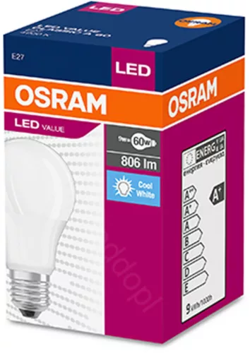 E27 A60 LED izzó 8.5W = 60W 806lm 4000K Semleges 200° OSRAM érték