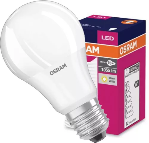 LED izzó A60 E27 10W = 75W 1055lm 2700K 200° OSRAM