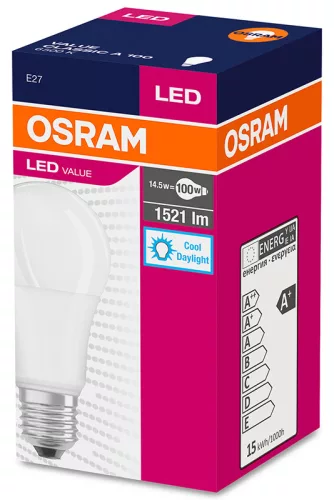E27 A60 LED izzó 13W = 100W 1521lm 6500K Hideg 200° OSRAM