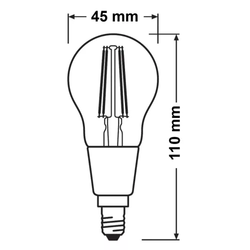 E14 P45 LED izzó 4.5W = 40W 470lm 2700K meleg 300° OSRAM Superstar izzószál szabályozható