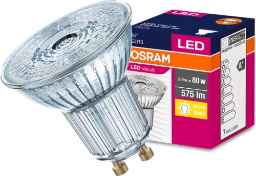 GU10 LED izzó 6.9W = 80W 575lm 3000K 36° OSRAM érték