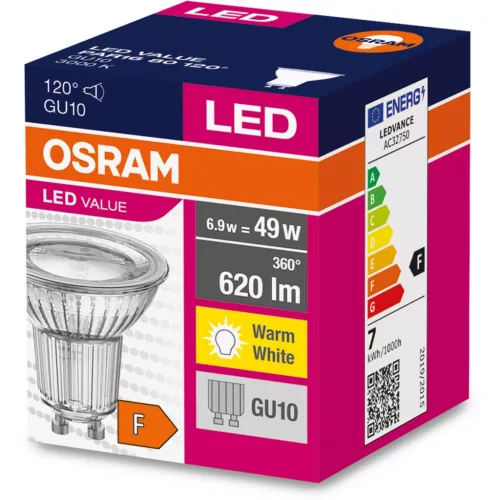 GU10 LED izzó 6.9W = 49W 620lm 3000K 120° OSRAM