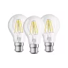 3PAK LED izzó B22d A60 7W = 60W 806lm 2700K  360° izzószál OSRAM