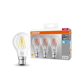  3x LED izzó A60 B22d 6.5W = 60W 806lm 4000K Semleges 300°-os foglalat Osram
