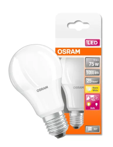 E27 A60 LED izzó 10W = 75W 1055lm 2700K  240° OSRAM  érzékelővel