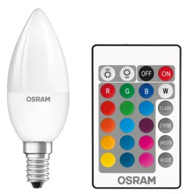  E14 B35 LED izzó 4,5W = 25W 250lm RGBW 180° OSRAM Star + TÁVIRÁNYÍTÓ