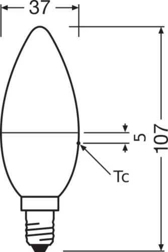 2x LED izzó B37 gyertya E14 4.9W = 40W 470lm 2700K RGBW 200° Szabályozható Távirányítóval Retrofit Izzószálas Osram