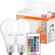 2x LED izzó A60 E27 9W = 60W 806lm RGBW 180° OSRAM Star + Távirányító