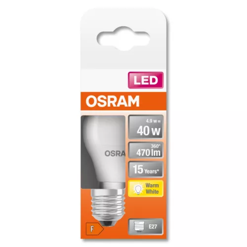 E27 P45 LED izzó 5W = 40W 470lm 2700K 200° OSRAM STAR izzószál