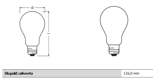 E27 A70 LED izzó 17W = 150W 2500lm 4000K semleges 300° OSRAM