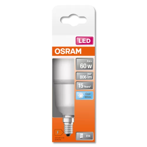 E14 T25 LED izzó 8W = 60W 806lm 4000K semleges OSRAM Stick