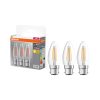 3x LED izzó B35 gyertya B22d 4W = 40W 470lm 2700K Meleg 300°-os foglalat Osram