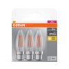 3x LED izzó B35 gyertya B22d 4W = 40W 470lm 2700K Meleg 300°-os foglalat Osram