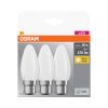 3x LED izzó B35 gyertya B22d 4W = 40W 470lm 2700K 300° Meleg fejelés Osram