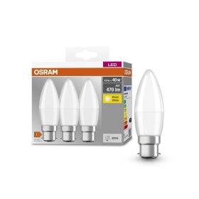   3x LED izzó B37 gyertya B22d 4.9W = 40W 470lm 2700K Meleg 200°-os foglalat Osram
