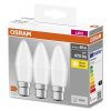 3x LED izzó B37 gyertya B22d 4.9W = 40W 470lm 2700K Meleg 200°-os foglalat Osram