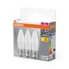 3x LED izzó B37 gyertya B22d 4.9W = 40W 470lm 2700K 200° Meleg fejelés Osram