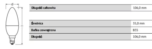 4PAK LED izzó E14 B35 5,5W = 40W 470lm 4000K semleges OSRAM alap