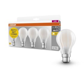   4x LED izzó A60 B22d 6.5W = 60W 806lm 2700K Meleg 300°-os foglalat Osram