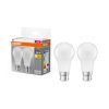 2x LED izzó A60 B22d 8W = 60W 806lm 2700K Meleg 150°-os foglalat Osram