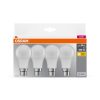 4x LED izzó A60 B22d 8W = 60W 806lm 2700K Meleg 150°-os foglalat Osram