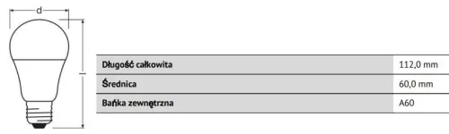 4db LED izzó E27 A60 11W = 75W 1055lm 2700K  300° OSRAM
