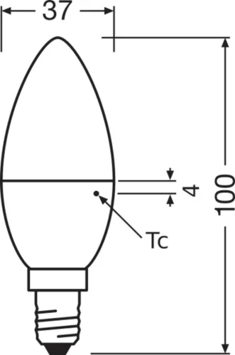 2x LED izzó B37 gyertya E14 4.9W = 40W 470lm 2700K Meleg 200°-os foglalat Osram