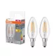 2x LED izzó B35 gyertya E14 4W = 40W 470lm 2700K Meleg 300°-os foglalat Osram