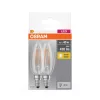 2x LED izzó B35 gyertya E14 4W = 40W 470lm 2700K Meleg 300°-os foglalat Osram