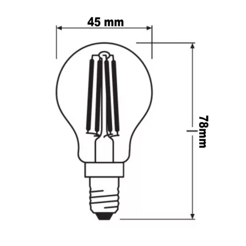 5PAK LED izzó E14 P45 4W = 40W 470lm 2700K OSRAM