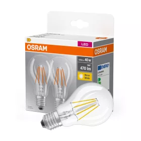   2x LED izzó E27 A60 4W = 40W 470lm 2700K meleg 300° OSRAM izzószál