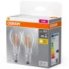 2x LED izzó E27 A60 4W = 40W 470lm 2700K meleg 300° OSRAM izzószál